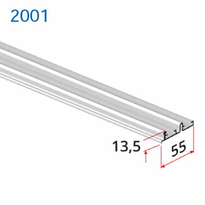 Ράγα Αλουμινίου Ανω Νο 2001-Λευκή Συρόμενου μηχ. Villes Νο 2000