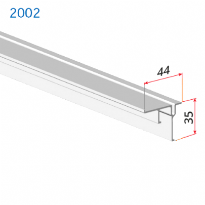 Ράγα Αλουμινίου Κάτω Νο 2002-Λευκή Συρόμενου Μηχ. Villes Νο 2000