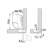 Μεντεσές Blum Clip Top D35-155 Ακραίος : 1