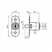 Κλειδαριά Συρόμενης Πόρτας Πατητή Νο 406- Ø19x24mm : 1